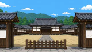 Pixel-art imaginary scene of Nineteen teenage Aizu soldiers took their own lives at Iimoriyama