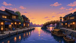 Pixel-art imaginary scene of Asakusa Kannon, Sanja-sama, and Rokku reveal how a temple, shrine festival, and entertainment district shaped the town
