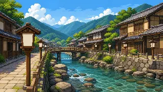 飛騨高山(ひだたかやま)を描いた架空のドット絵風景