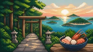 皇大神宮を描いた架空のドット絵風景