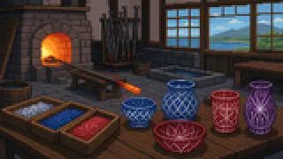 Pixel-art imaginary scene of Born under Shimazu Nariakira, gone within twenty years: the rise, fall, and revival of Satsuma kiriko cut glass, with sources