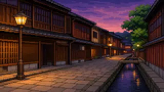 Pixel-art imaginary scene of Kazue-machi, Hikoso, Kanaiwa: real Kanazawa place names almost no one reads correctly on sight, explained with sources