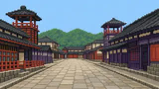 太秦を描いた架空のドット絵風景