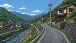 Pixel-art imaginary scene of Nagano's place names are hard to retain by reading alone