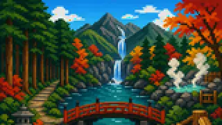 Pixel-art imaginary scene of A sourced guide to where shrines meet memory in Nikko, using Nikko Toshogu as a local clue