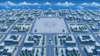 開拓使を描いた架空のドット絵風景