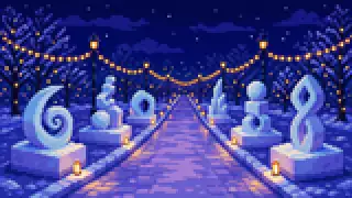 さっぽろ雪まつりを描いた架空のドット絵風景